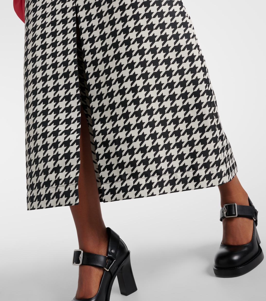 Houndstooth twill maxi skirt in black - Burberry | Mytheresa