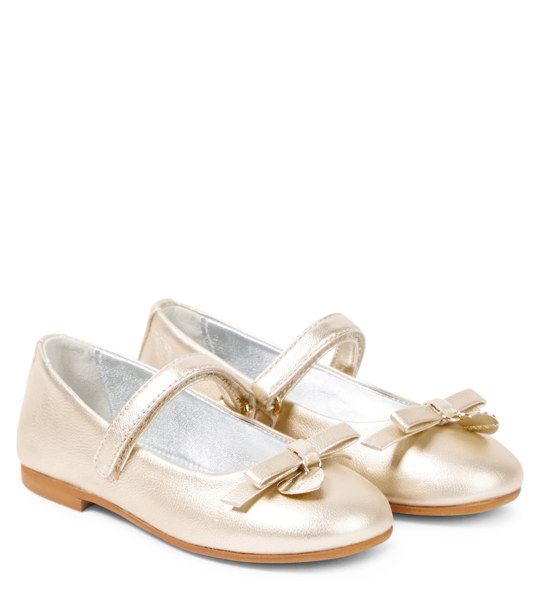 Ballerine Mary Jane in pelle con fiocco | Monnalisa