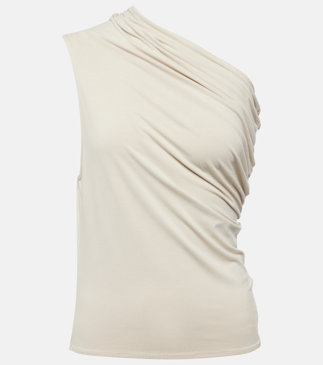 Pillar one-shoulder cotton-blend top | Entire Studios