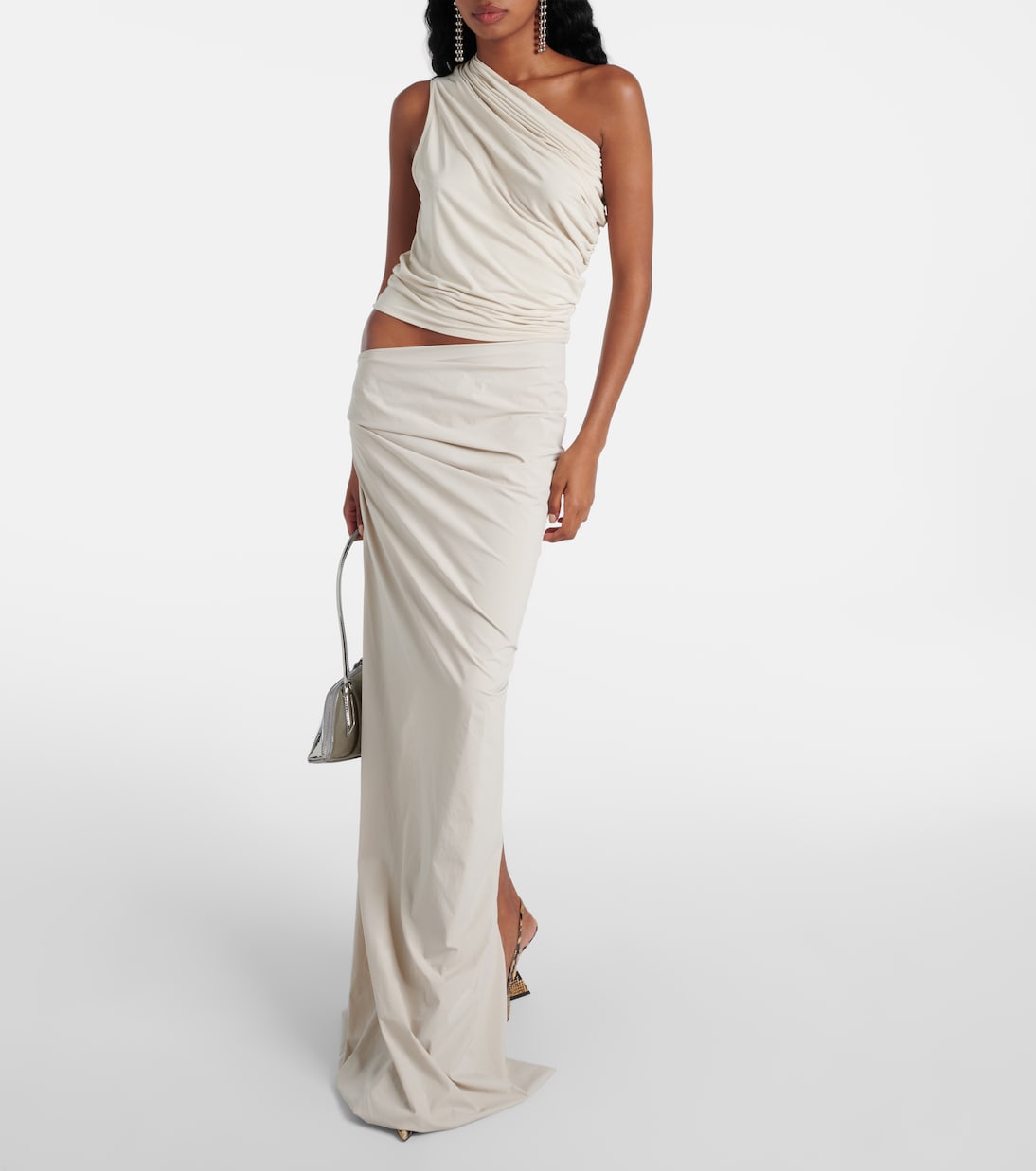 Pillar one-shoulder cotton-blend top | Entire Studios