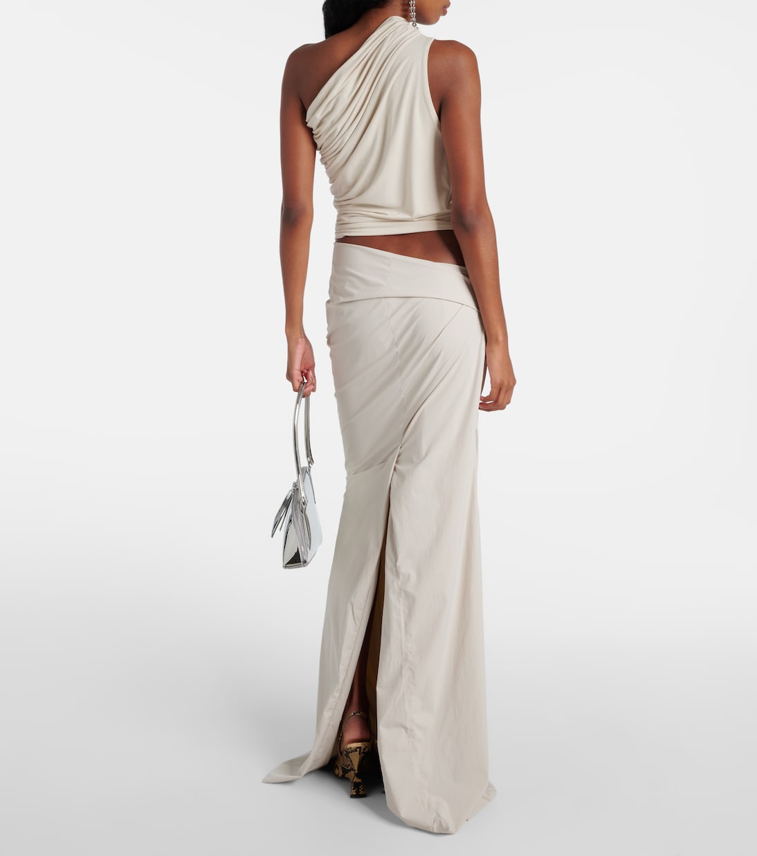 Pillar one-shoulder cotton-blend top | Entire Studios