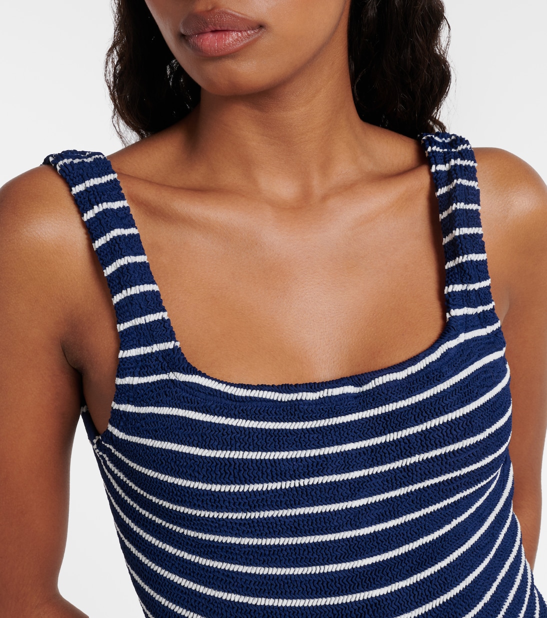 Square Neck striped swimsuit | Hunza G