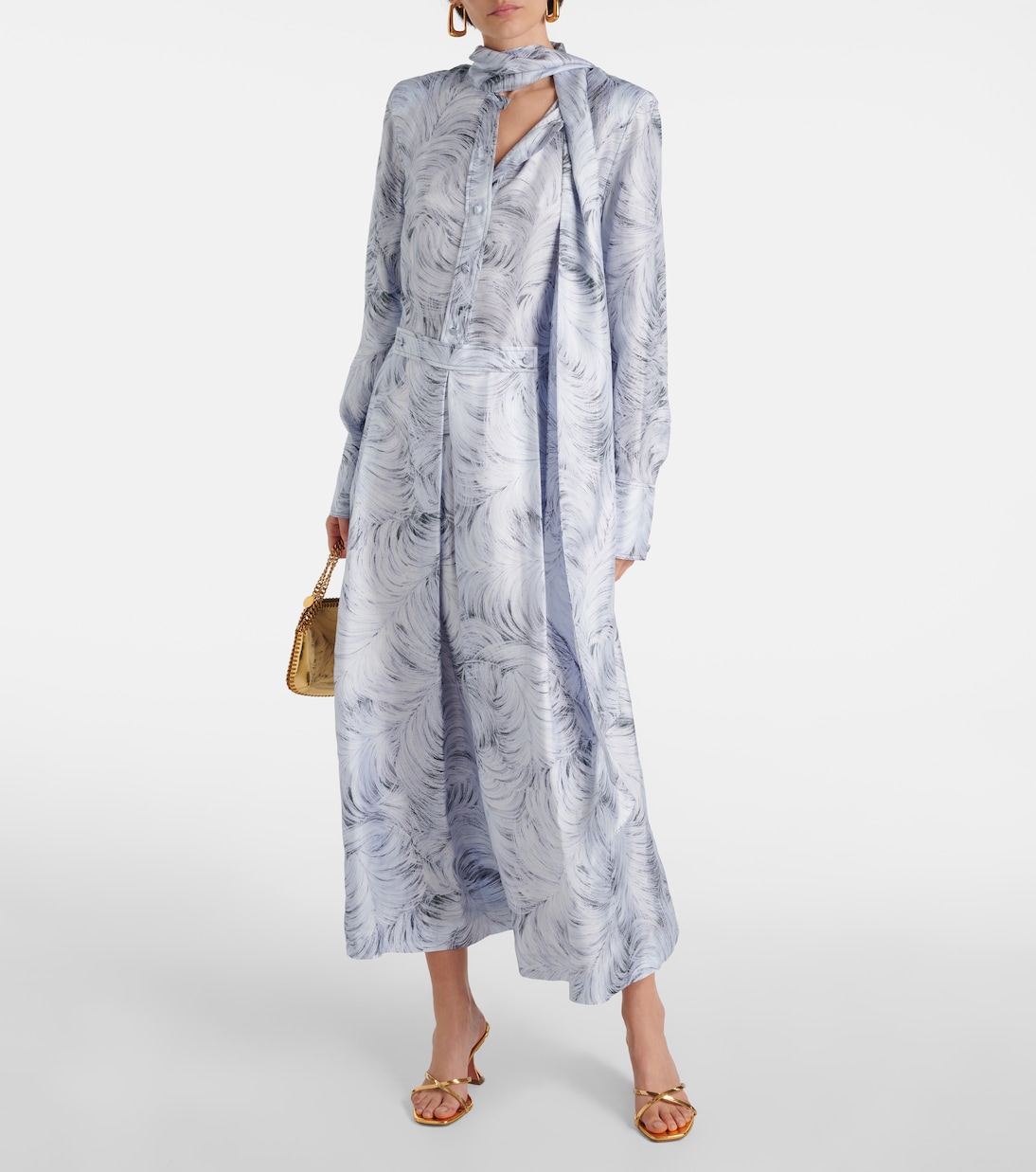 Robe longue imprimée en soie | Stella McCartney