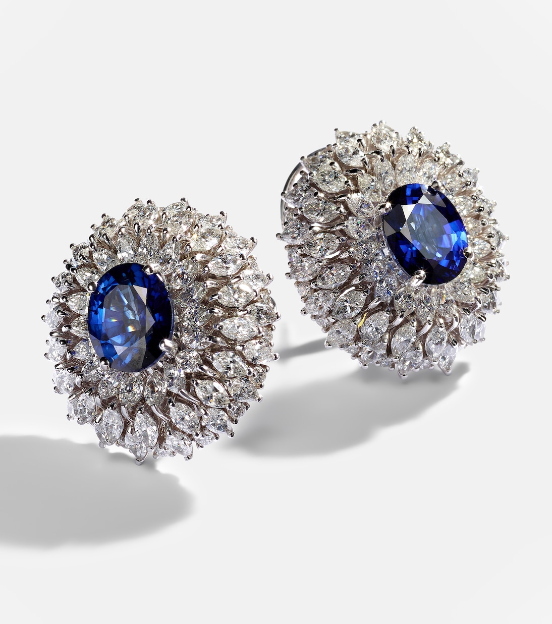 Y-Couture - Orecchini in oro bianco 18kt con diamanti e zaffiri | Yeprem