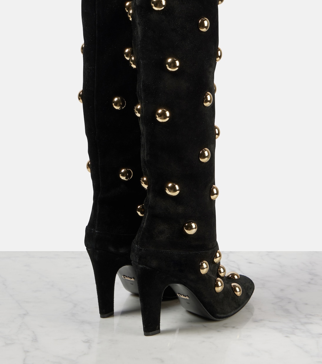 Stivali Eve in suede con borchie | Chloé