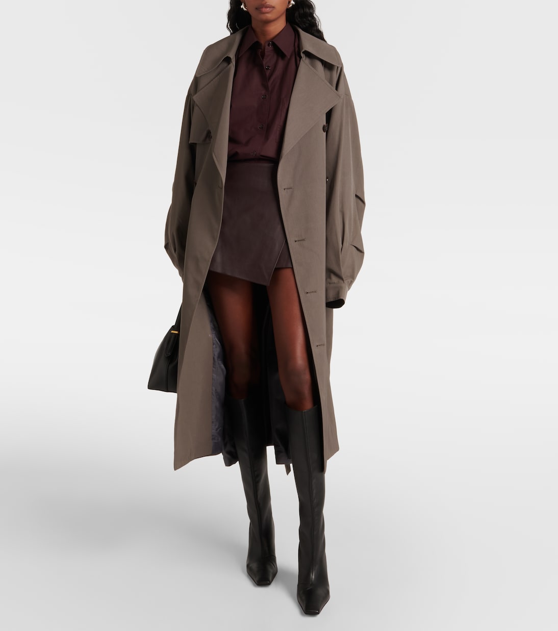 Jupe portefeuille Cleo en cuir | The Frankie Shop