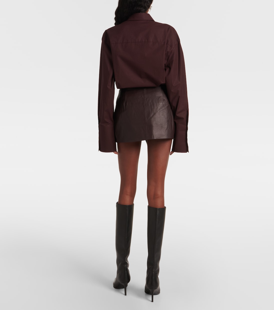 Jupe portefeuille Cleo en cuir | The Frankie Shop