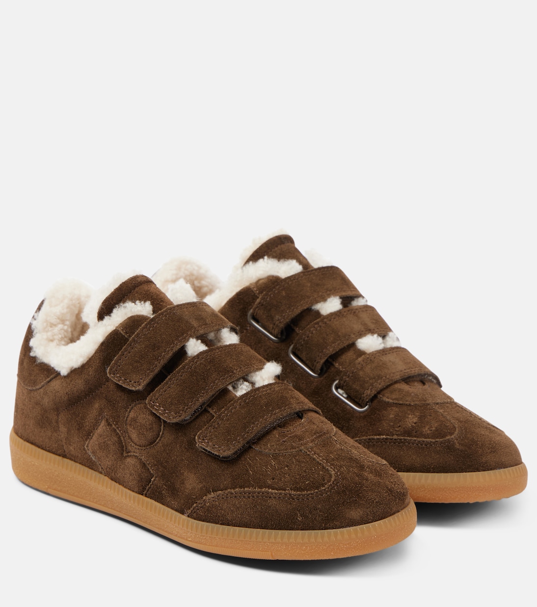 Beth shearling trimmed suede sneakers in brown Isabel Marant Mytheresa