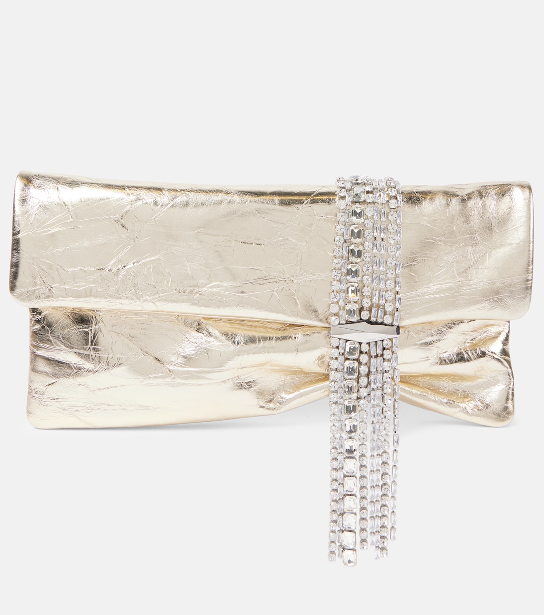 Clutch Zandra in pelle metallizzata | Jimmy Choo