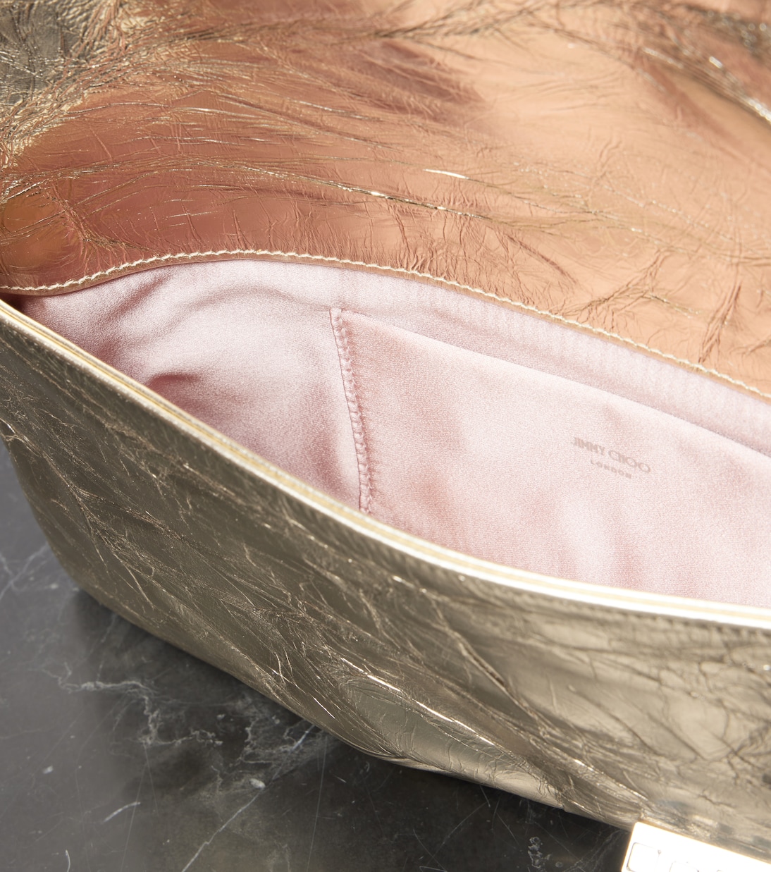 Clutch Zandra in pelle metallizzata | Jimmy Choo