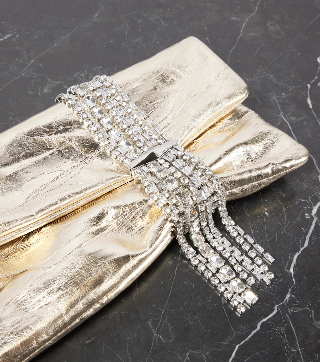 Clutch Zandra in pelle metallizzata | Jimmy Choo
