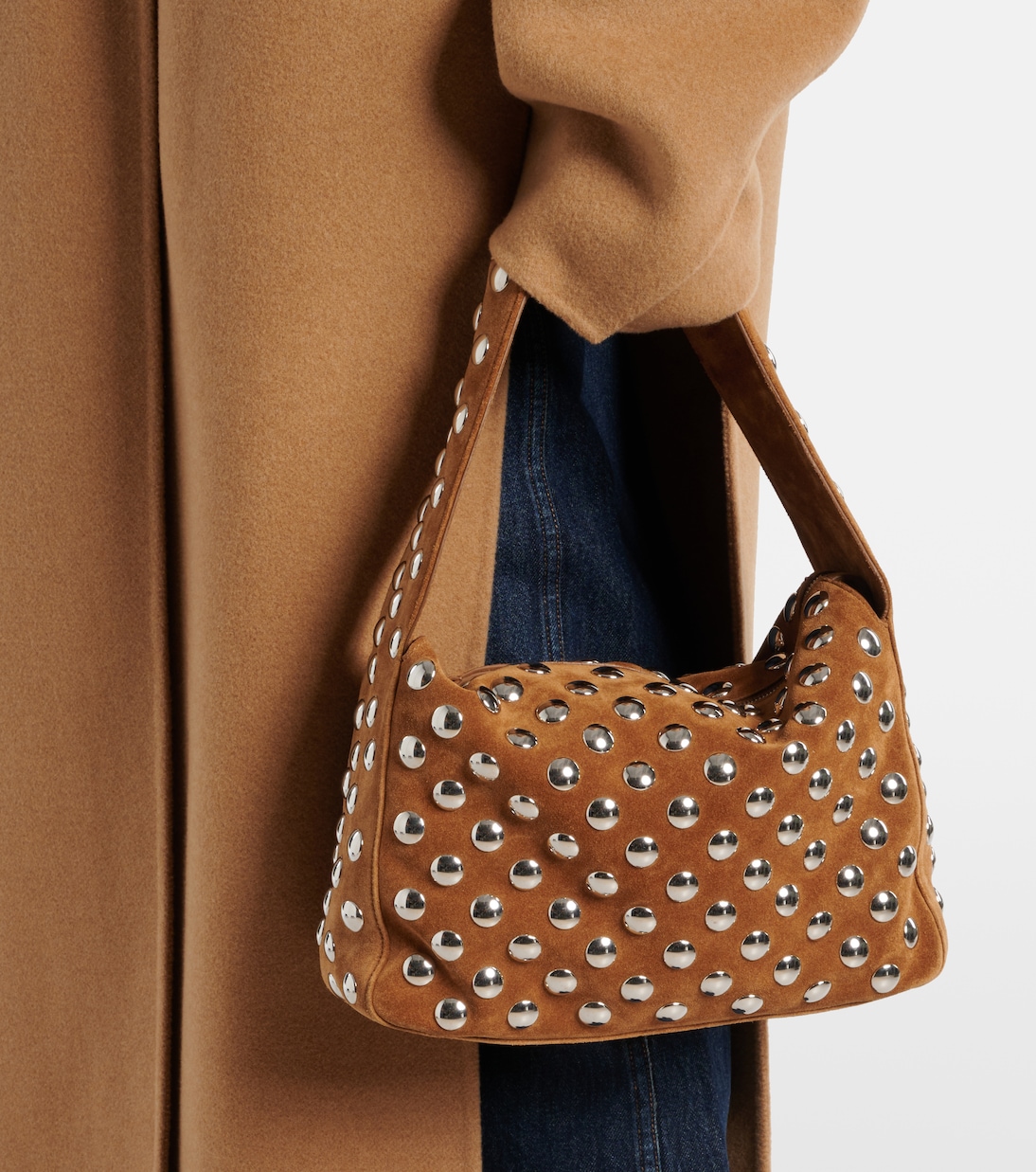 Borsa a spalla Elena Small in suede | Khaite