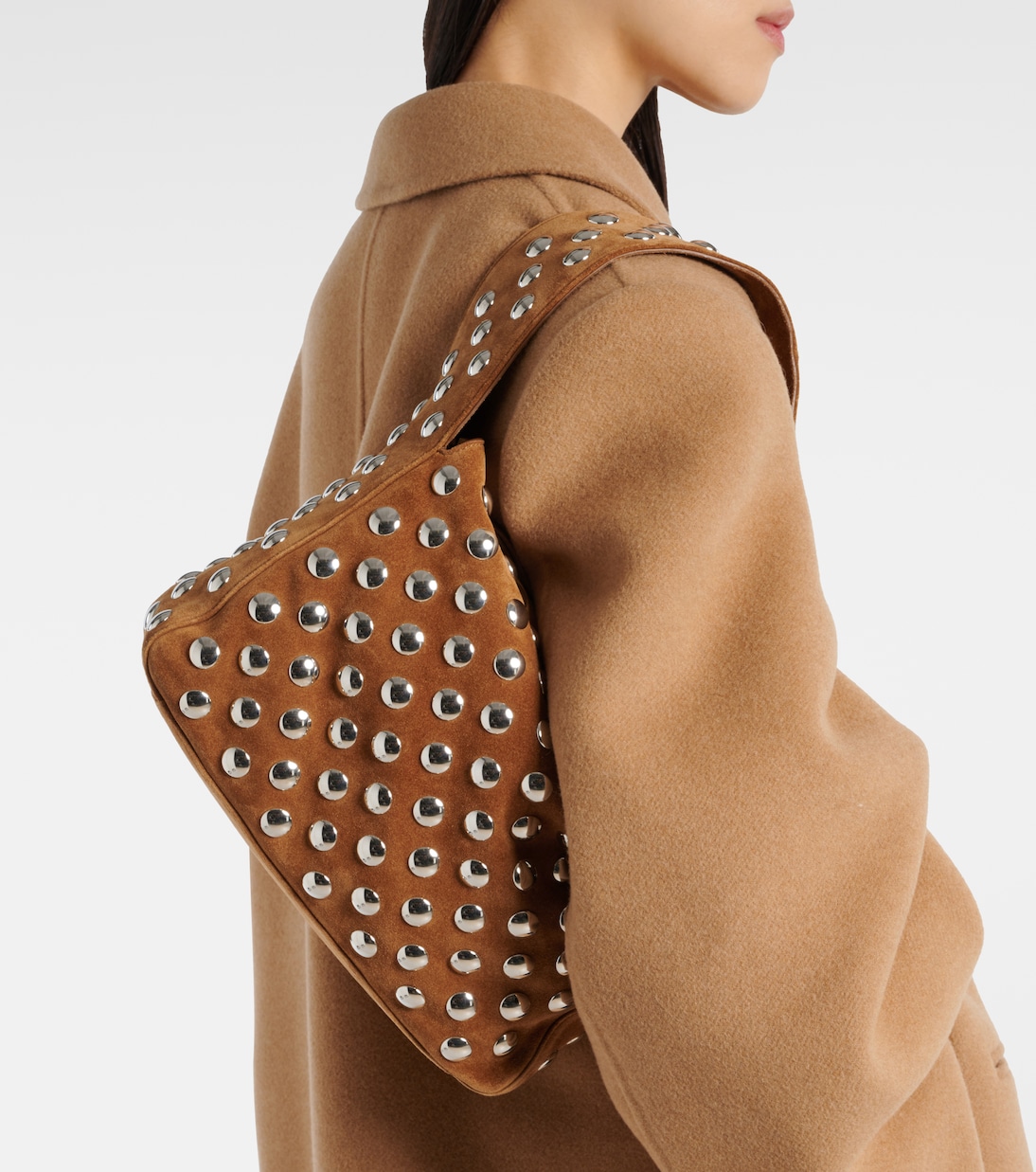 Borsa a spalla Elena Small in suede | Khaite