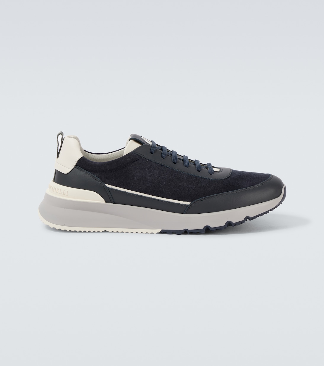 Sneakers in suede con pelle | Brunello Cucinelli