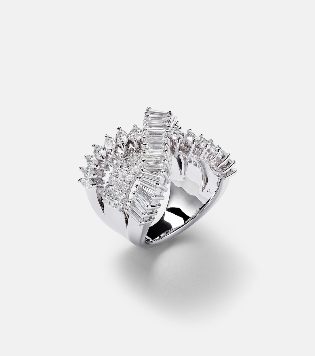 Anello Y-Not in oro bianco 18kt con diamanti | Yeprem