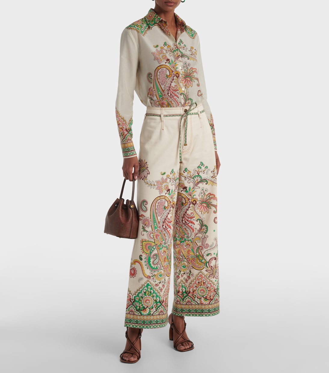 Pantalon ample imprimé en coton mélangé | Etro