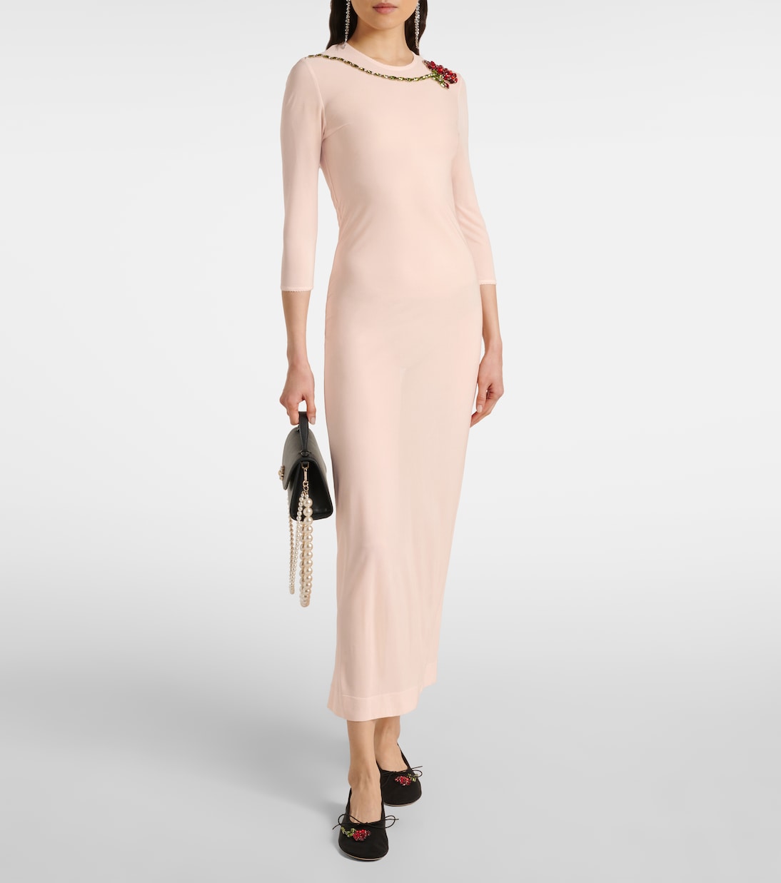 Abito midi in mesh con cristalli | Simone Rocha