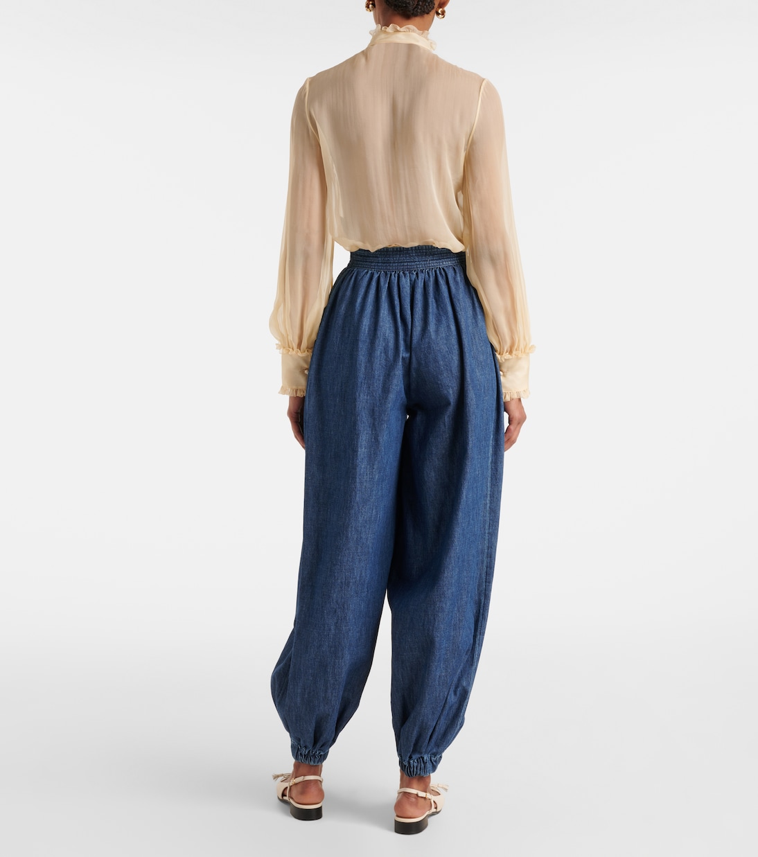 Pantaloni tapered in chambray | Valentino