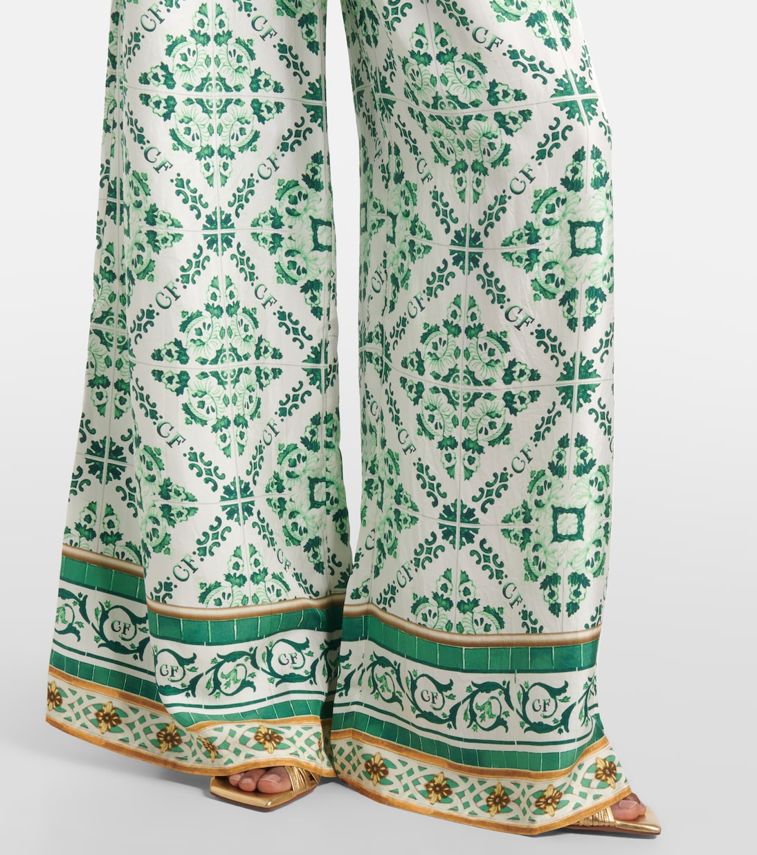 Pantaloni a palazzo in seta stampata | Camilla
