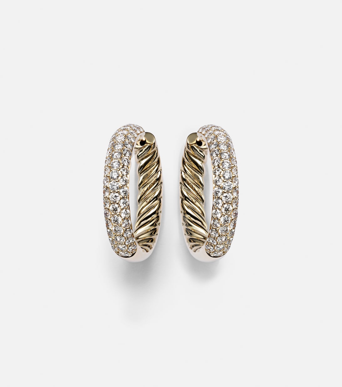 Orecchini a cerchio in oro 18kt Mercer™ di DAVID YURMAN con diamanti, stile giovane e moderno