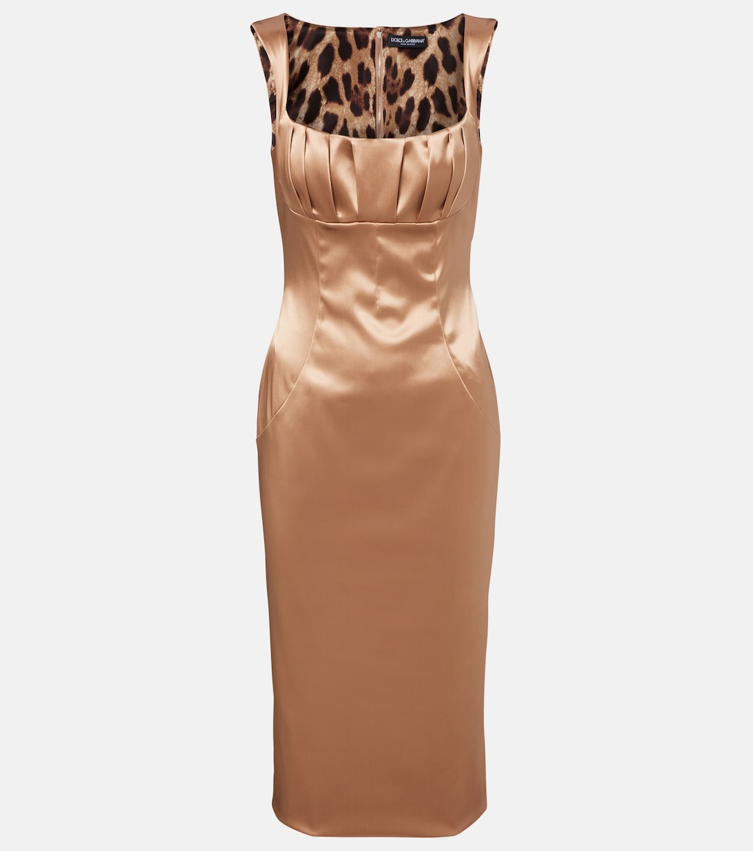 Pleated satin midi dress | Dolce&Gabbana