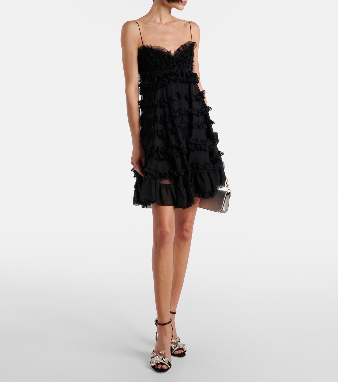 Sandales Ladycrush 100 en satin à ornements | Valentino Garavani