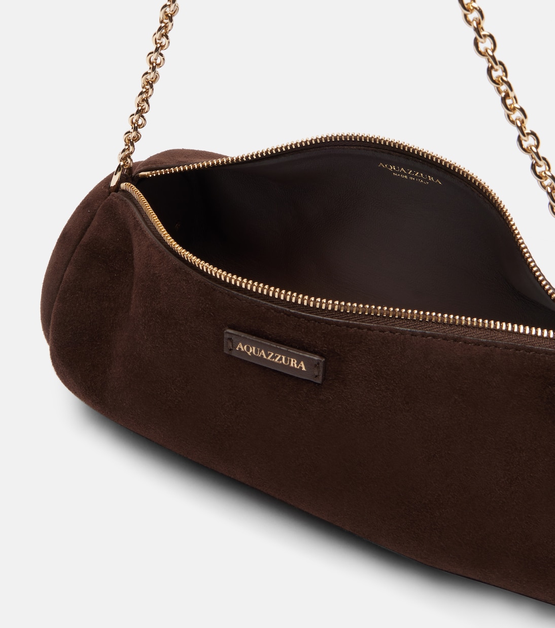 Schultertasche Hoop Mini aus Veloursleder | Aquazzura