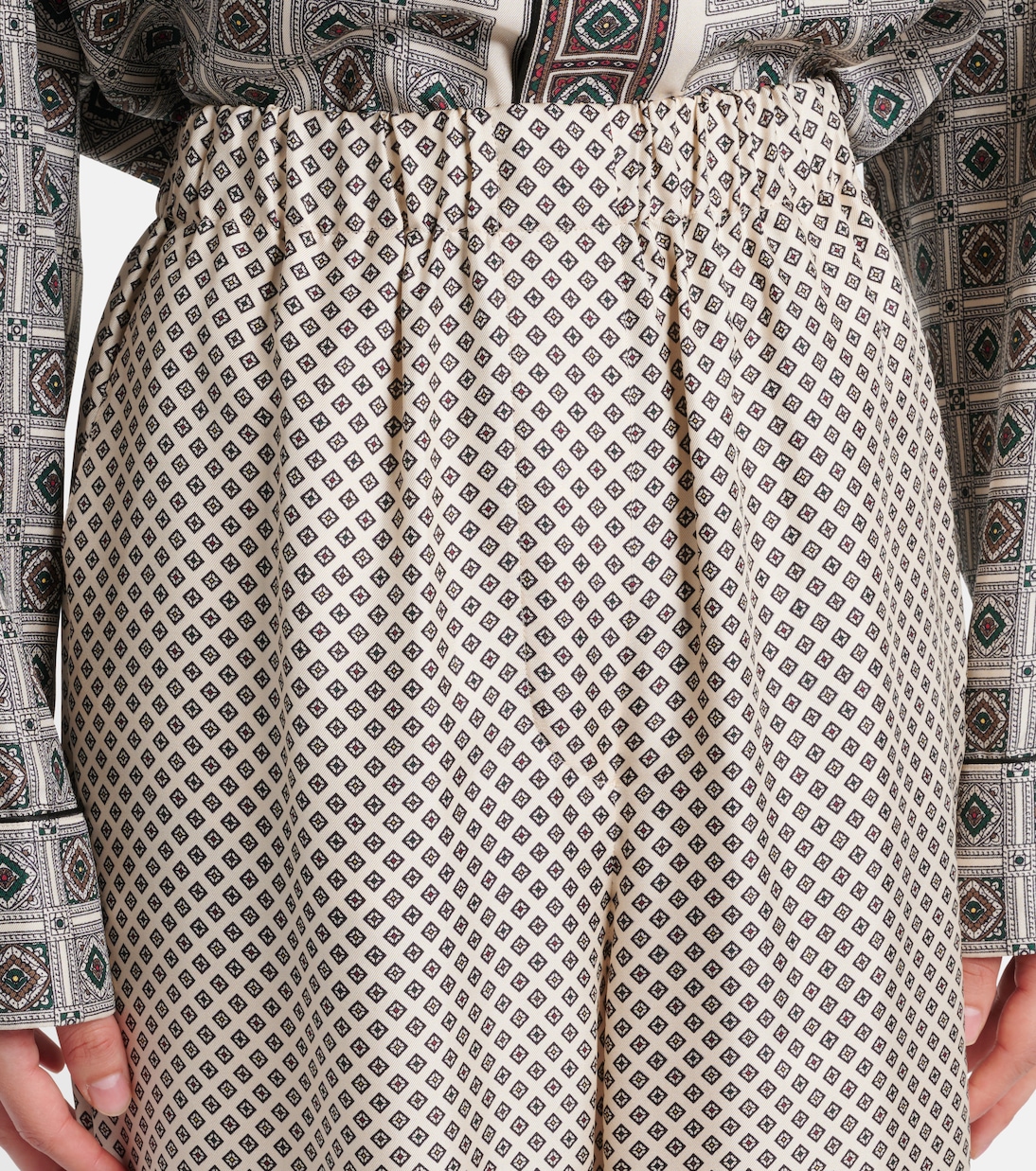 Valerio printed silk twill wide-leg pants | Loro Piana