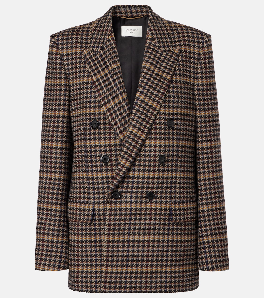 Checked double-breasted wool blazer | Saint Laurent