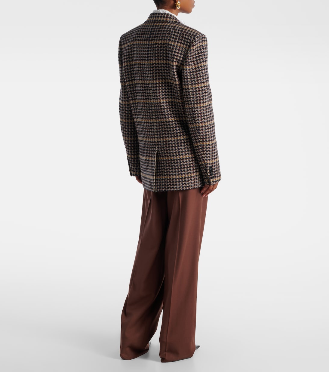 Checked double-breasted wool blazer | Saint Laurent