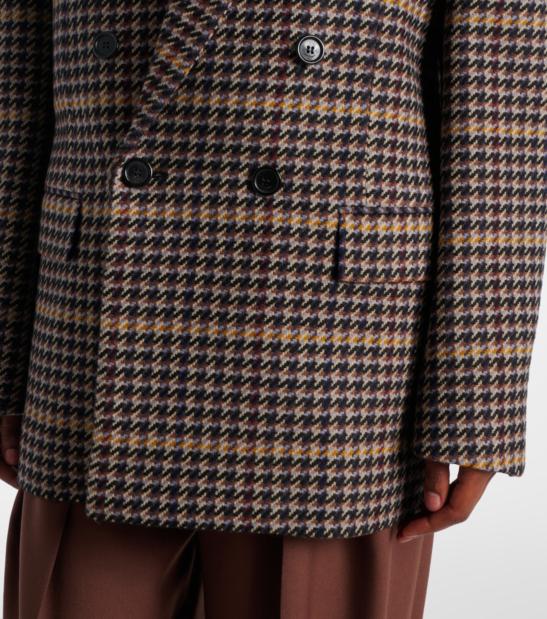 Checked double-breasted wool blazer | Saint Laurent
