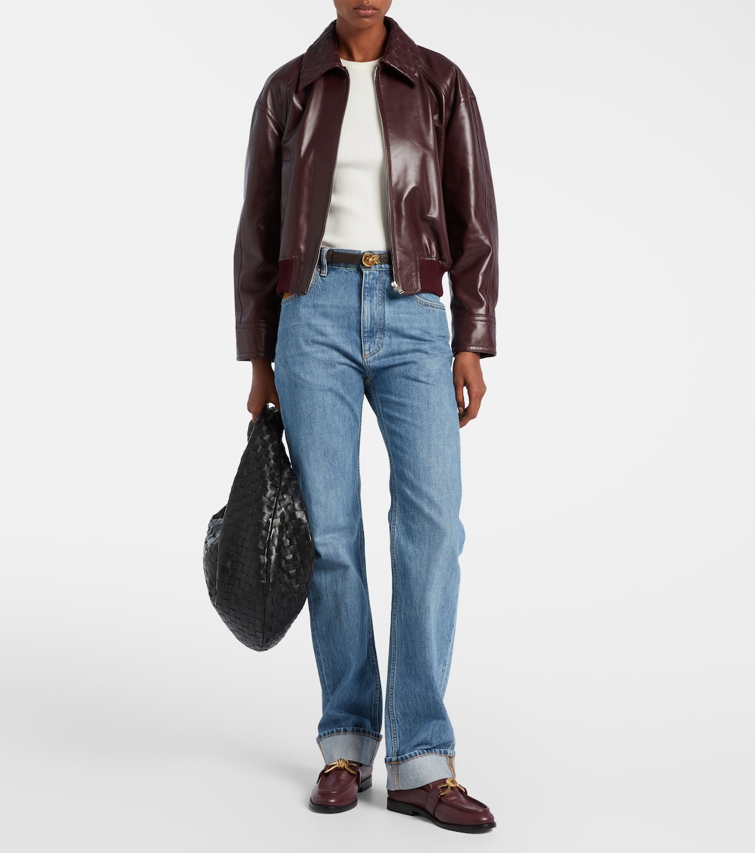 Intrecciato leather blouson jacket | Bottega Veneta