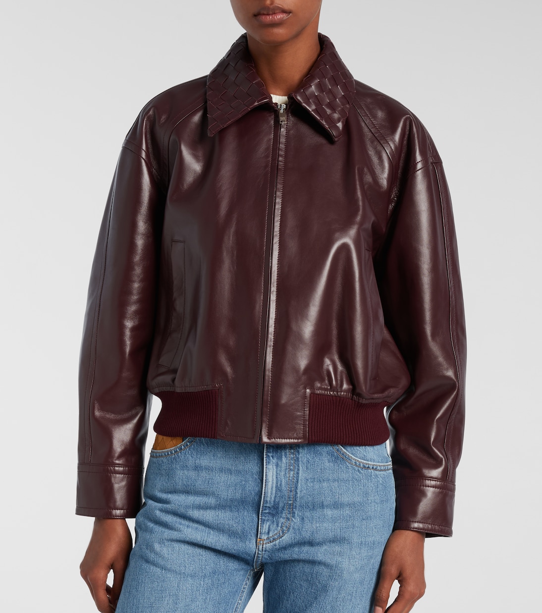 Intrecciato leather blouson jacket | Bottega Veneta