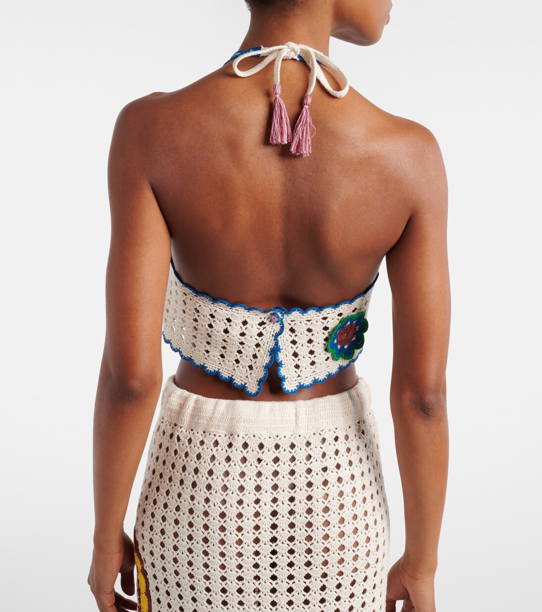 Elma crochet embroidered cotton crop top | Alémais