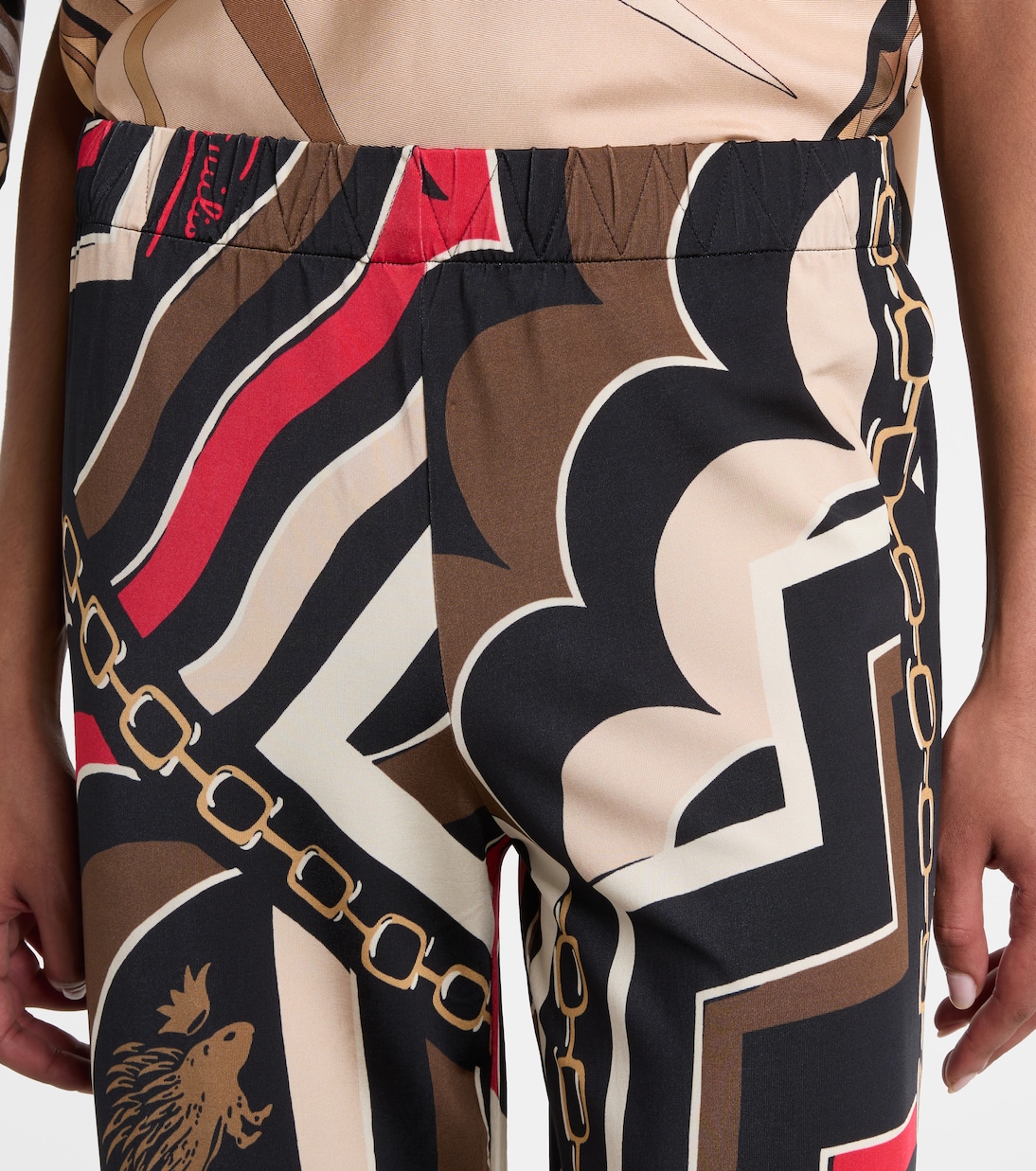 Printed jersey satin straight pants | Pucci