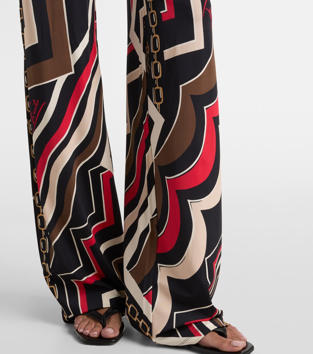 Printed jersey satin straight pants | Pucci