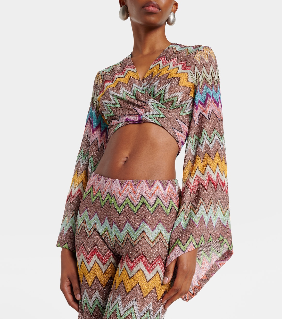 Top crop in lamé a zigzag | Missoni