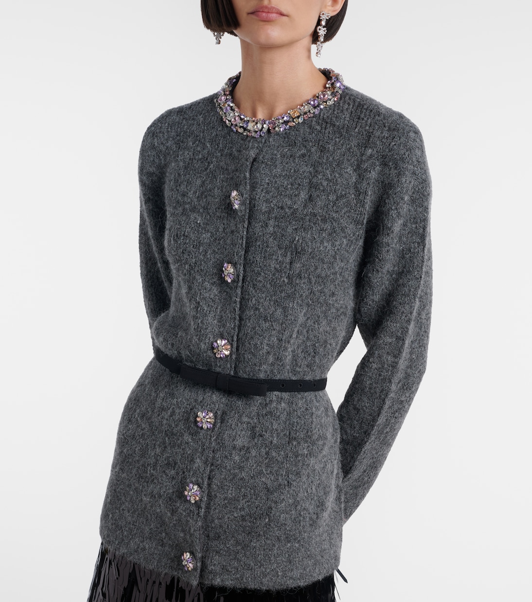 Belted embellished cardigan | Self-Portrait