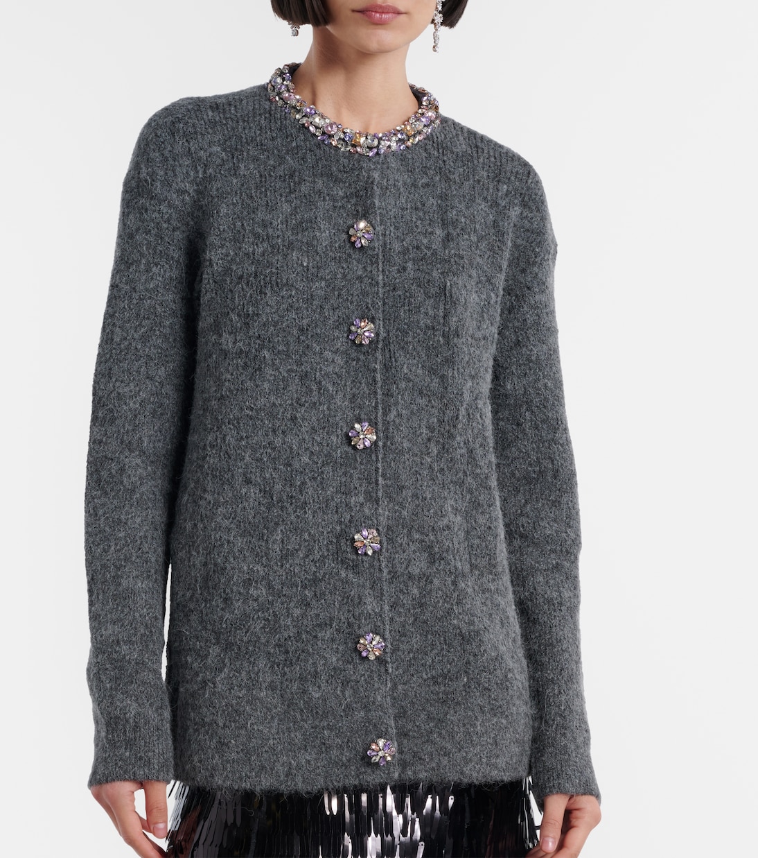 Belted embellished cardigan | Self-Portrait