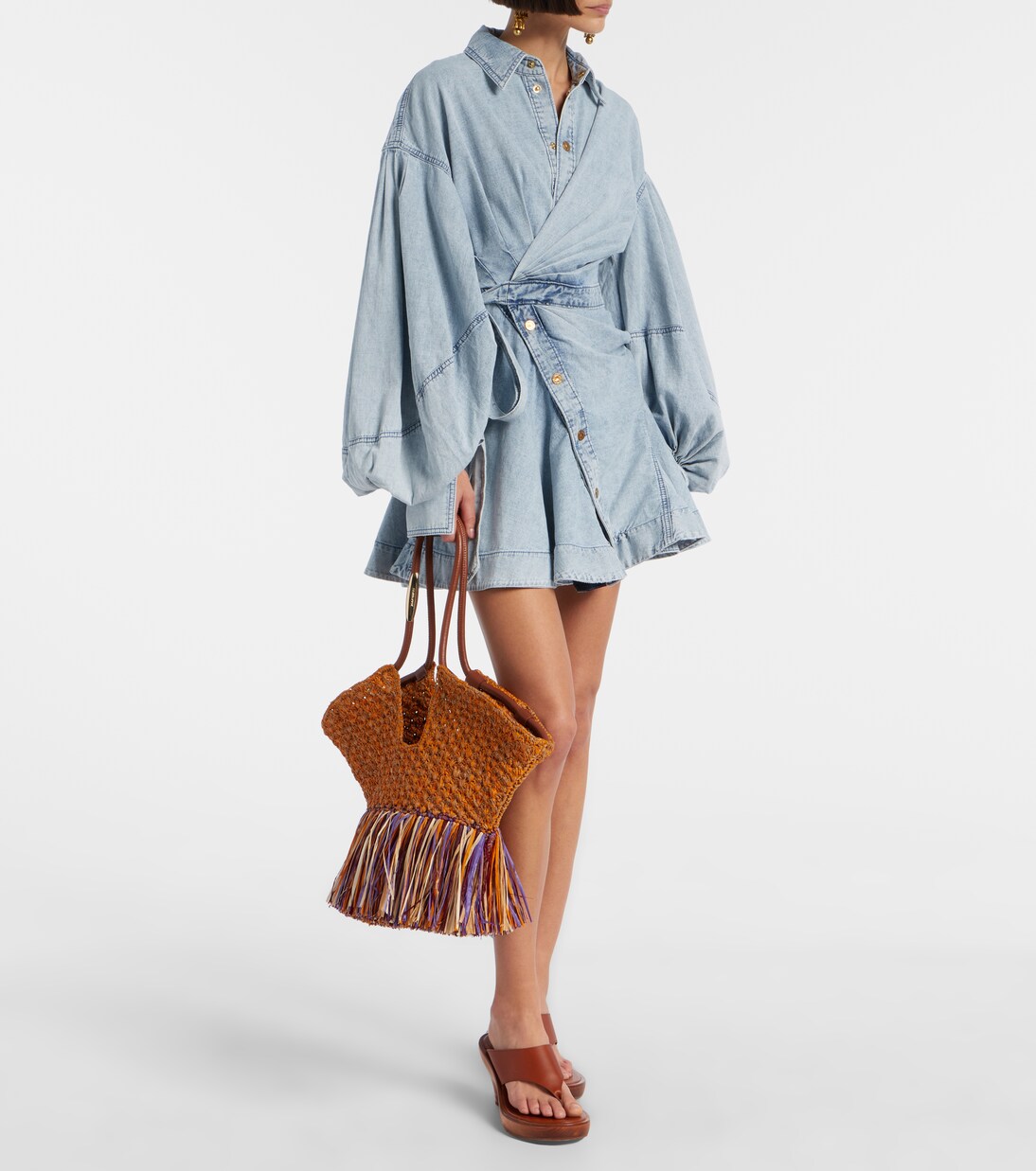 Goldentime Medium raffia tote bag | Zimmermann