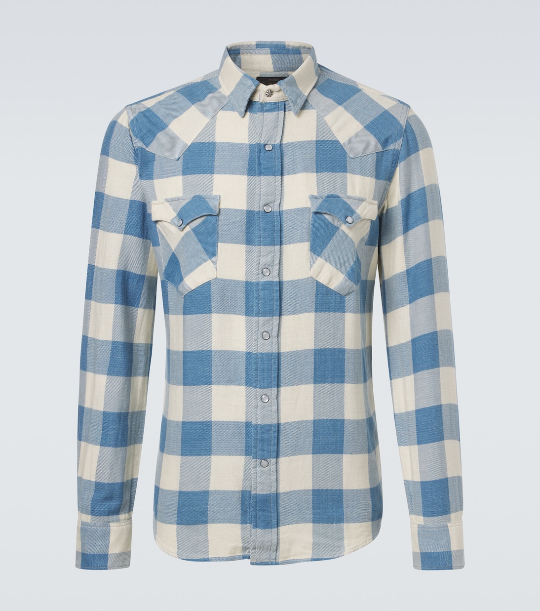 Buffalo checked cotton and linen shirt | RRL