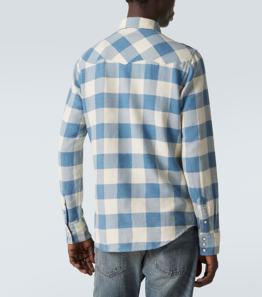 Buffalo checked cotton and linen shirt | RRL