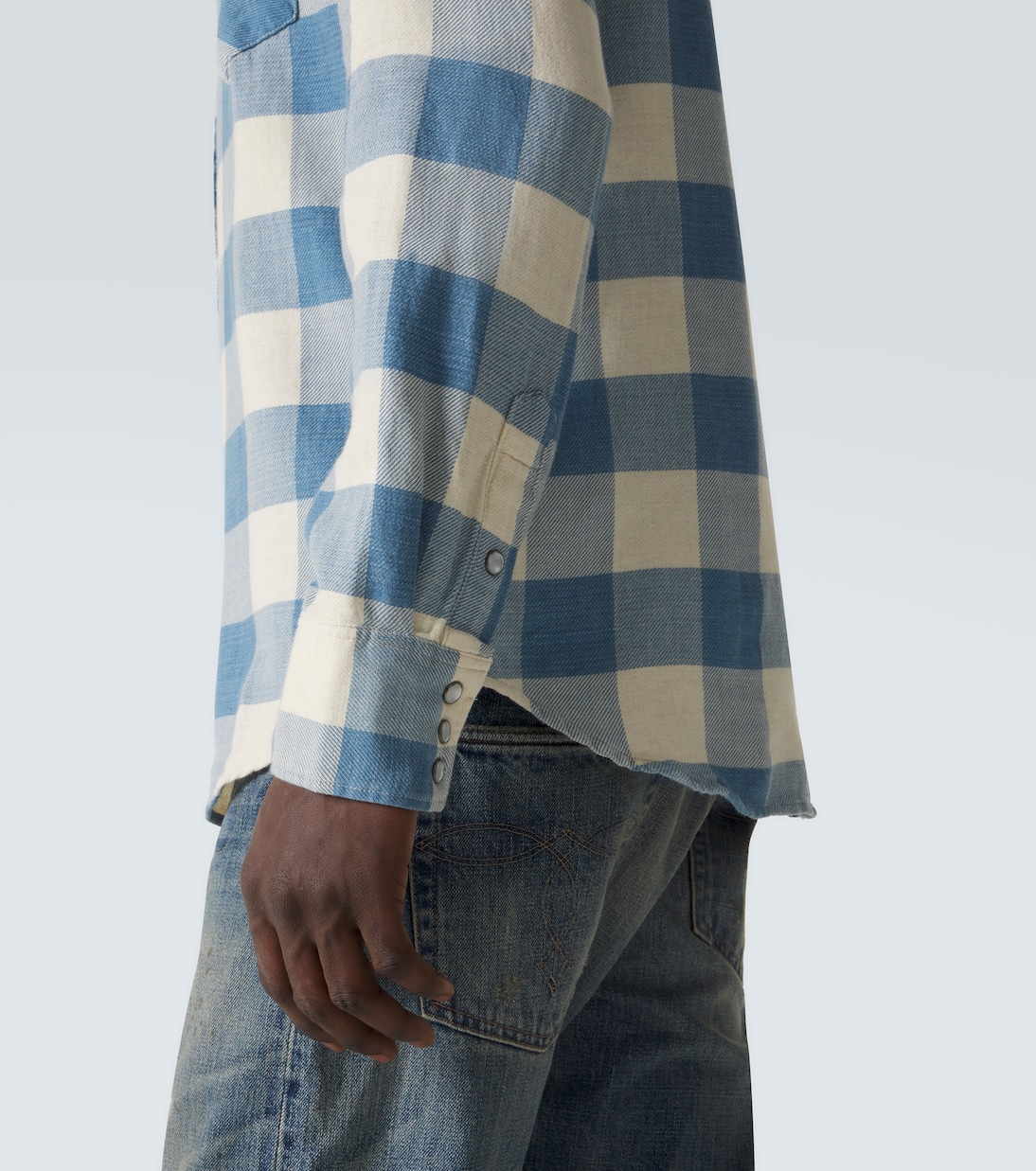 Buffalo checked cotton and linen shirt | RRL