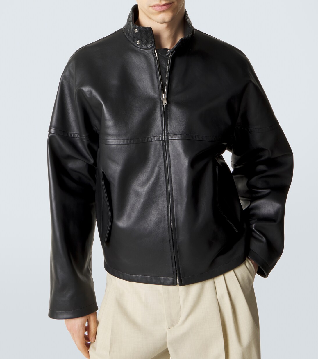 Intrecciato leather blouson jacket | Bottega Veneta