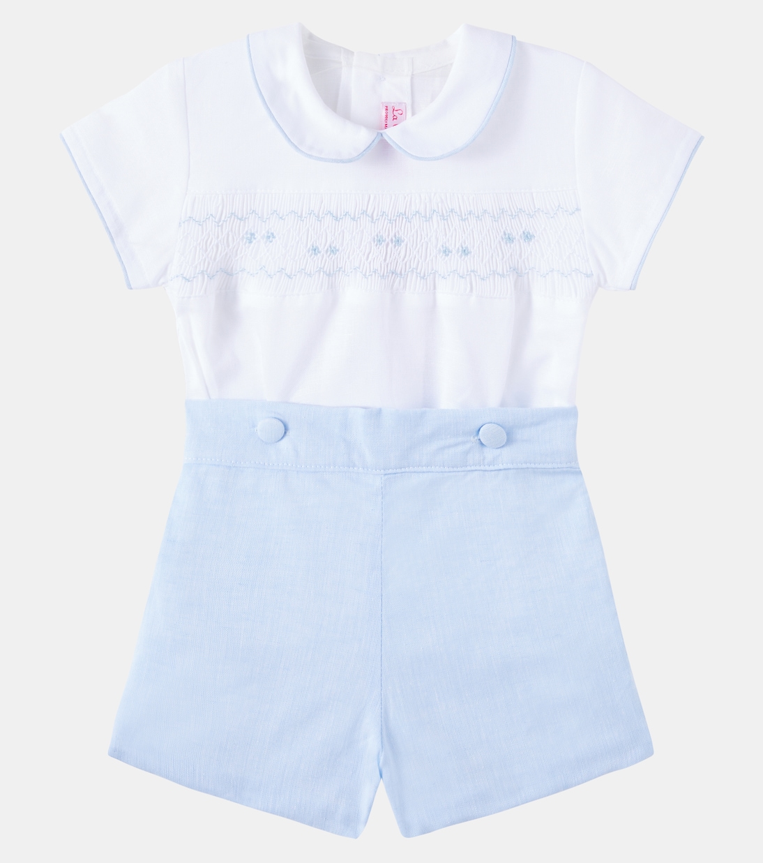 Baby Carlina embroidered top and shorts set | La Coqueta