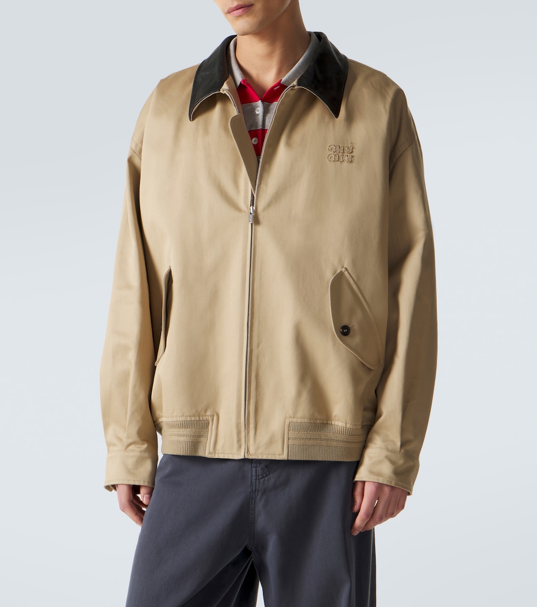 Cotton twill blouson jacket | Miu Miu