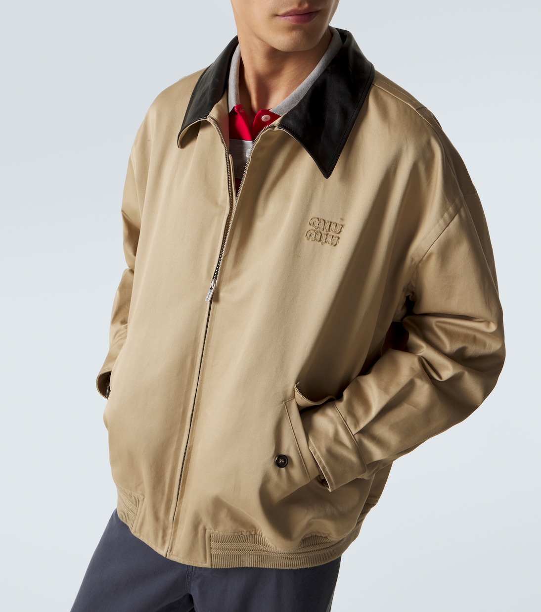 Cotton twill blouson jacket | Miu Miu