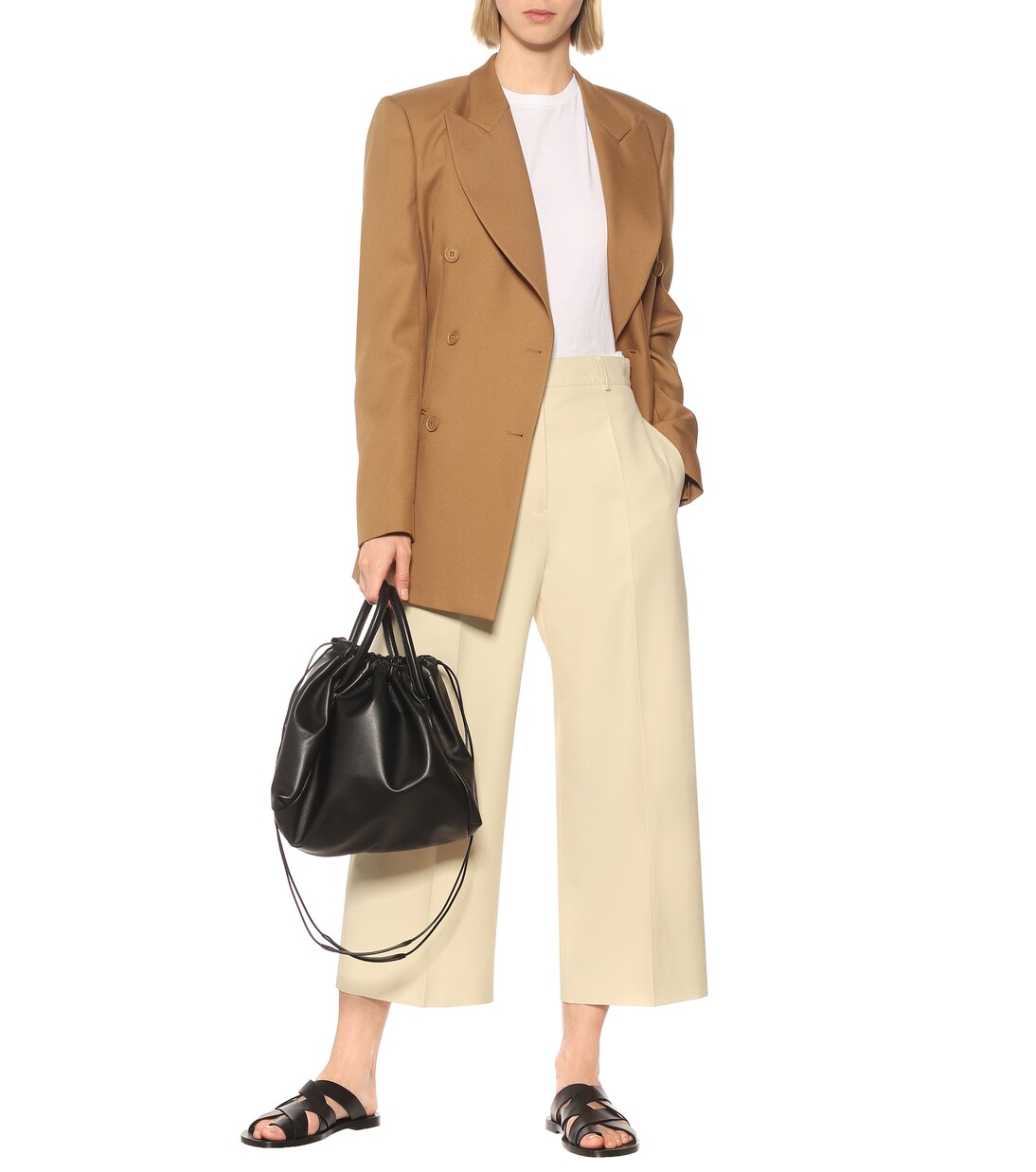 High-rise cotton-blend pants | Jil Sander
