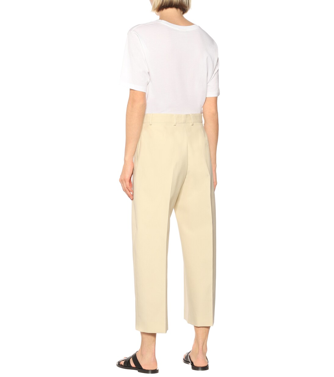 High-rise cotton-blend pants | Jil Sander
