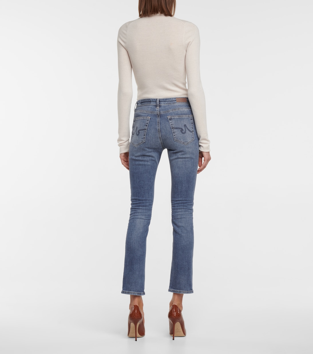 Jeans Mari de algodón elástico tiro alto | AG Jeans